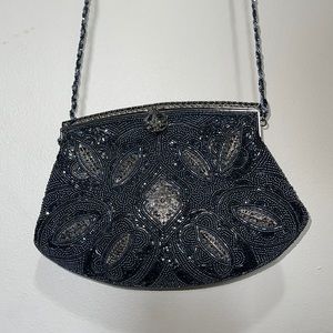 Vintage beaded crossbody clutch
